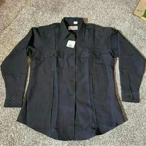 Flying Cross Women's Uniform Shirt Navy Size 40 L  Double Pocket- NWT
